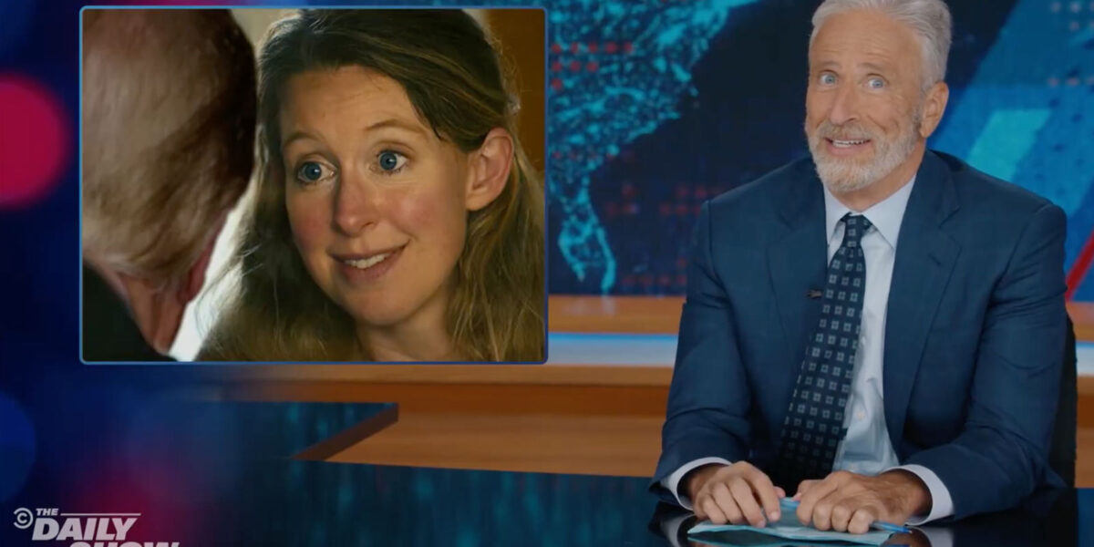 Jon Stewart Elizabeth Holmes compar